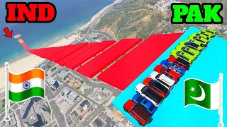 India Vs Pakistan | Gta 5 Indian Cars Vs Pakistan Cars Extreme Ramp Challenge | Gta V Gameplay screenshot 3