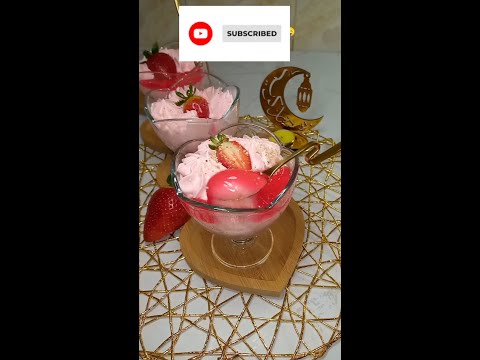 اقتراح تحلية لاول أيام رمضان سريعة اقتصادية ومنعشة بذوق الفراولة