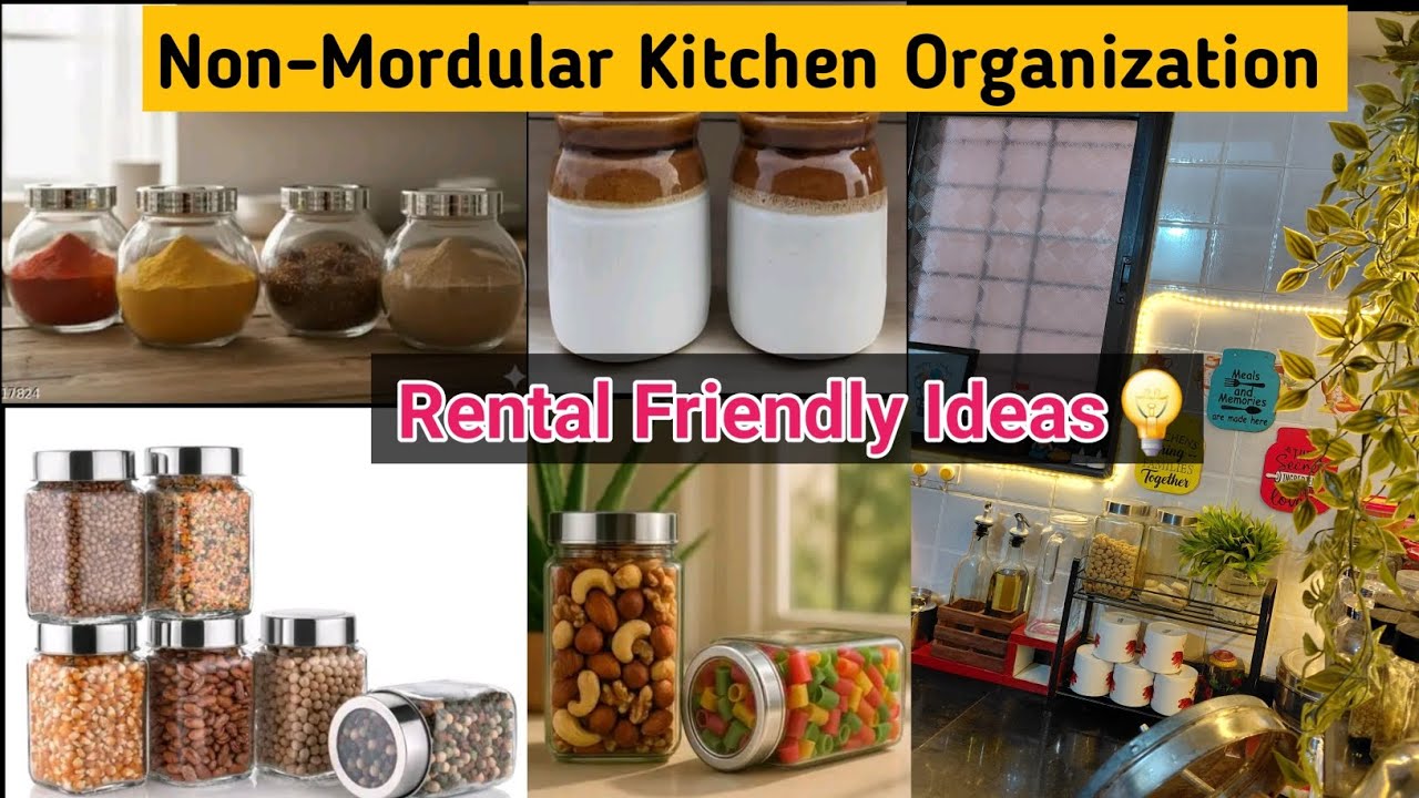 💁‍♀️Rental Friendly Kitchen Organization/Kitchen Countertop Organization ideas | Kitchen Cleaning 🧹