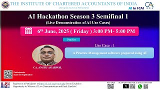 AI Hackathon S3 SF1: UC 1 –Practice mgmt. software using AI – by CA. Anshu Agarwal