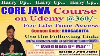 CORE JAVA Course on Udemy @360/-