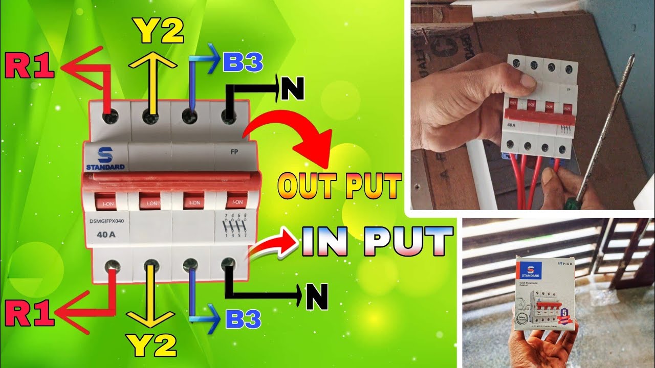 3 phase 4 wire isolator connection kaise kare complete meine switch  wiring 3 phase electric|kishan