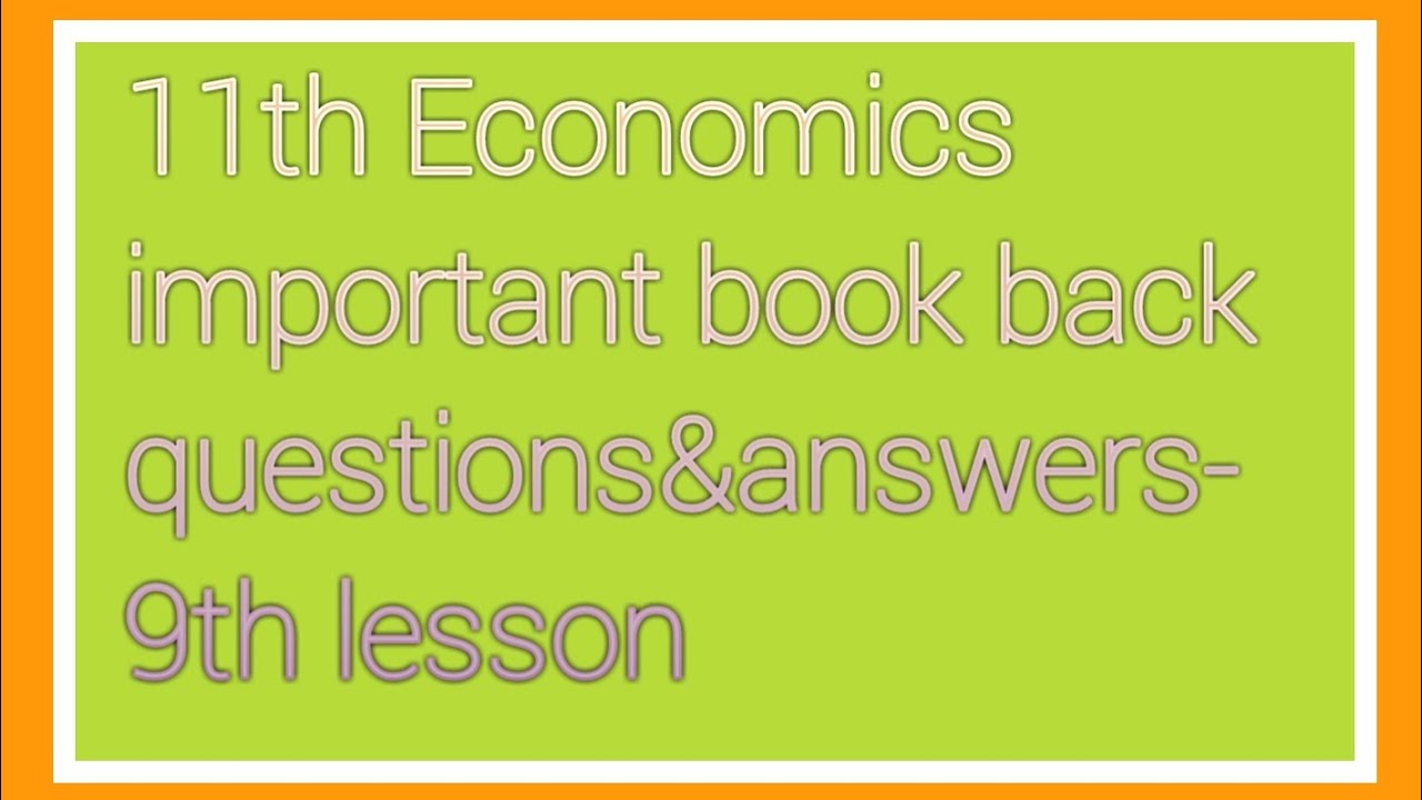 11th Economics book back questions and answers lesson 9|tamil|tnpsc abi ...
