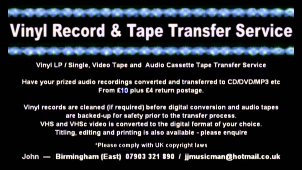 Audio & Video Transfer Service In Birmingham YouTube