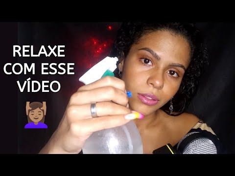 ASMR BORRIFANDO ÁGUA NO CABELO | ASMR HAIR PTBR