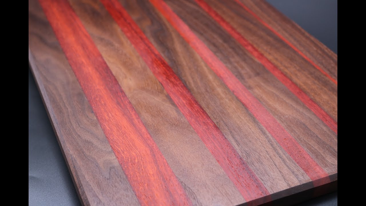 Dark Walnut and Padauk Chopping Board - YouTube