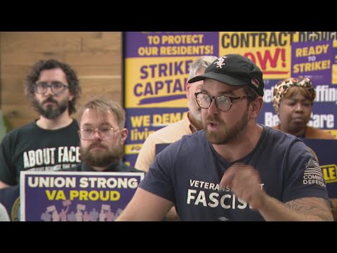 Local union leaders rally against Trump administration's VA policies ahead of Presidents Cup