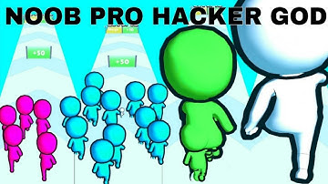 NOOB VS PRO VS HACKER VS GOD  in Crowd Merge Update