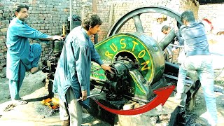 Start up Cold Weather Diesel Engine = Ruston Hornsby Diesel Engine Starting =on with aata Machine