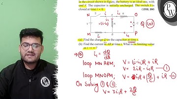 In the circuit shown in figure, the battery is an ideal one, with \( \mathrm{emf} V \). The capa...