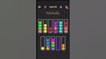 Ball Sort Color Water Puzzle Level 44 Walkthrough 🧪🟣🔴🔵, #shorts