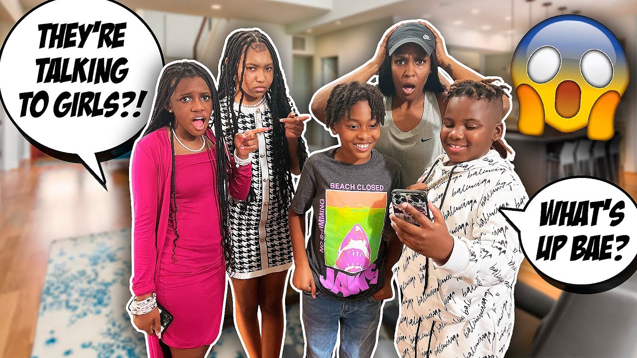 THE GIRLS CAUGHT QJ AND DJ ON THE PHONE WITH HIS CRUSH *BIG TROUBLE*