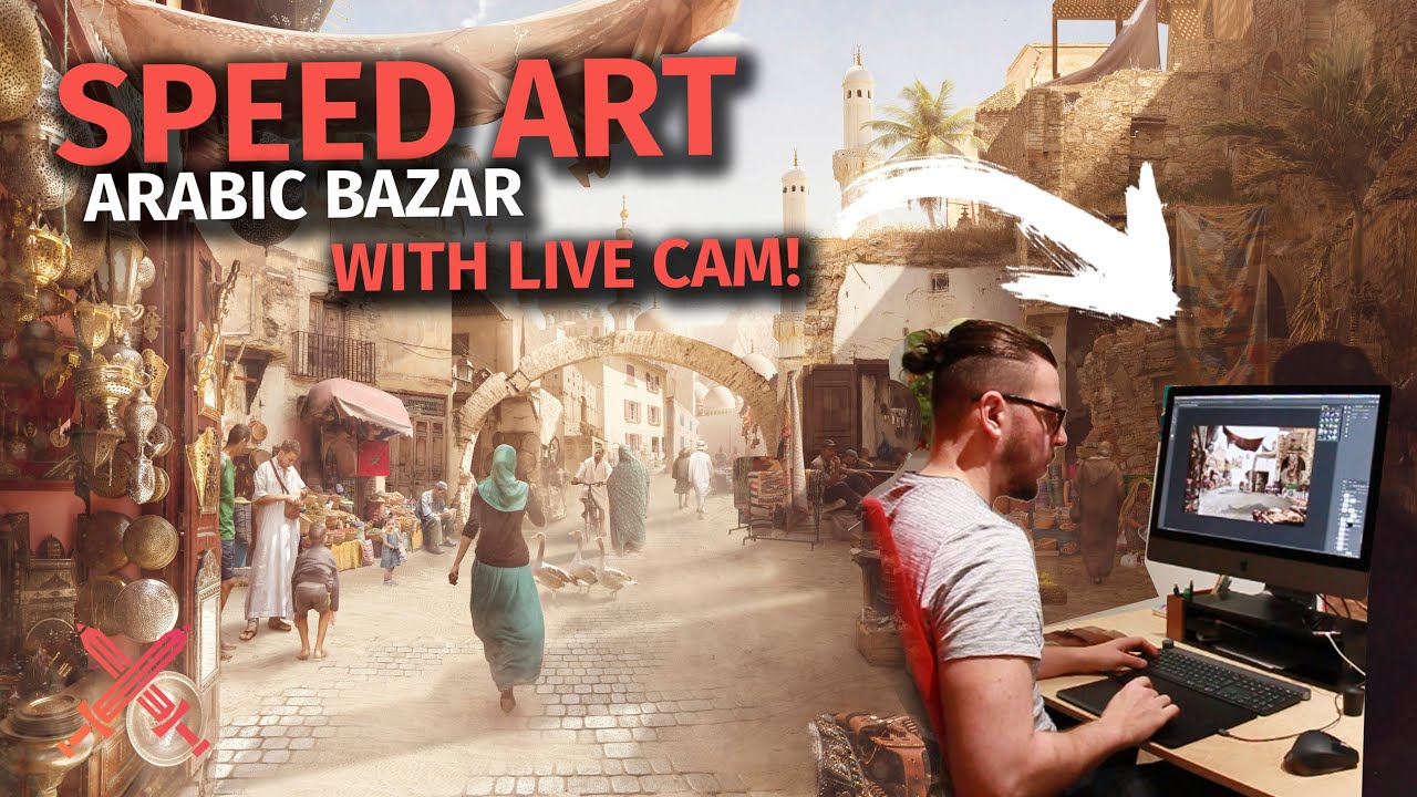 "Arabic bazar" Photoshop speed art / matte painting by Rüdiger Lauktien