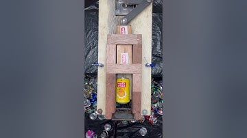 Minimalist wooden machine build #shorts  #cancrushin #cancrushing #satisfying #drinks