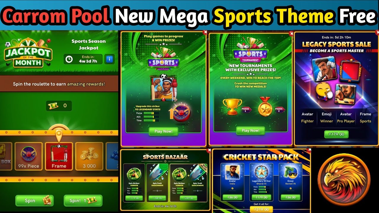 New Mega Sports Theme Free🔥||New Upcoming Offers Free🔥||Animated Rewards Free🔥||