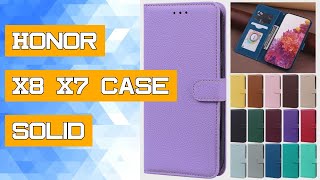 Honor X8 X7 Case Solid Color PU Leather Flip Case Huawei Honor X 8 X7 X30i 8A 8X 8S 9A 9S 9X 10X Lit screenshot 5