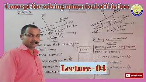 Concept for solving the numerical problem of Friction,  Lecture -04