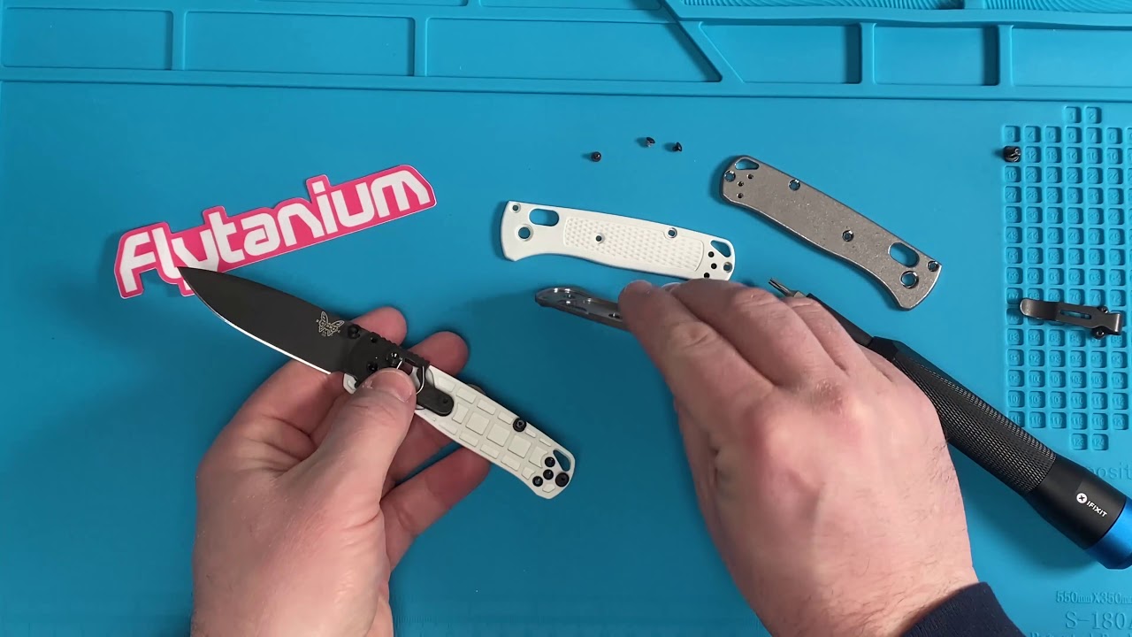 Flytanium Titanium Scales -  Install on a Benchmade Mini Bugout 533