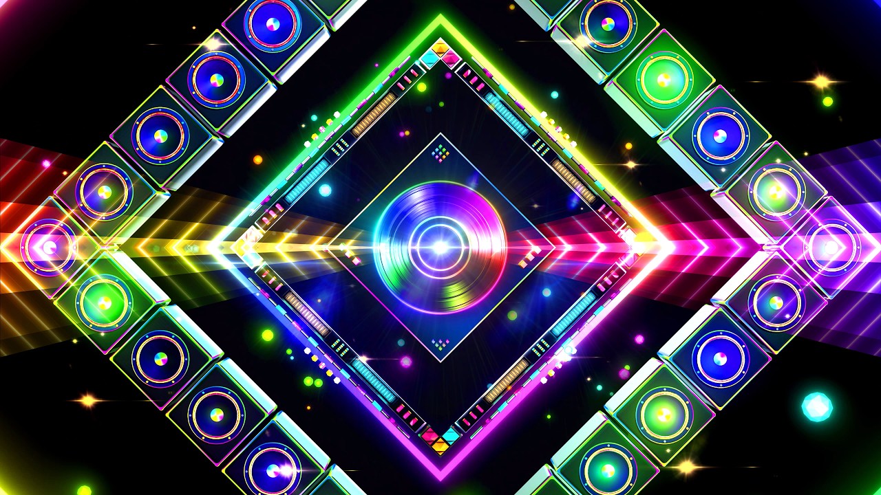 4K Screensaver | Diamond Speakers Tunnel – Psychedelic VJ Loop (No Sound)