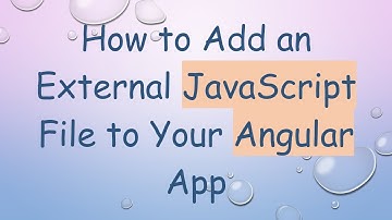 How to Add an External JavaScript File to Your Angular App