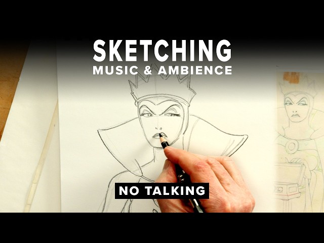 Professional Artist Sketching Old School Disney for 31 Minutes