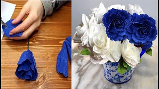 BOUQUET de ROSES en Papier Crépon | Tutoriel Déco DIY Facile