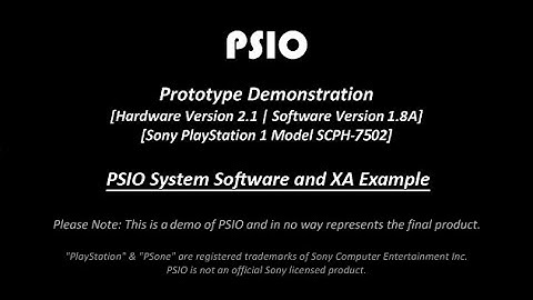 PSIO Prototype V2.1 Demonstration #1 - PSIO System Software and XA Example