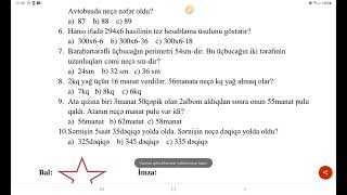 3-cü sinif Riaziyyat BSQ 3-cü sinif Riaziyyat BSQ