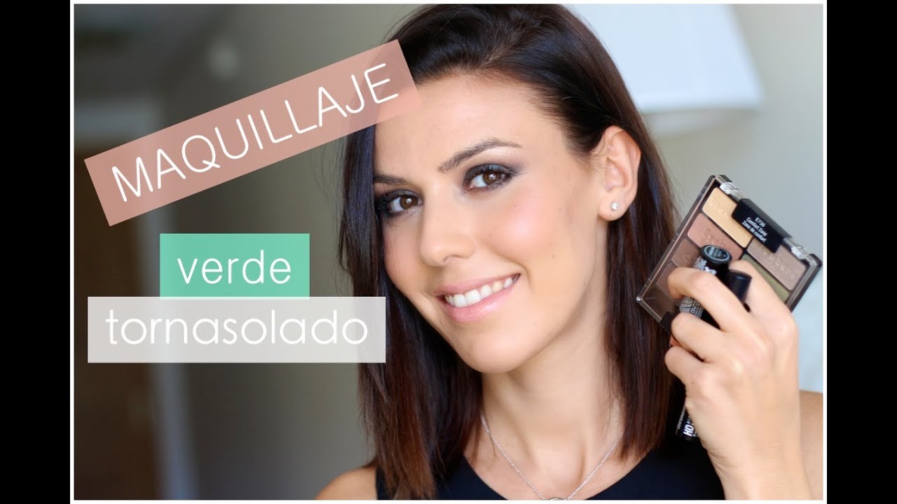 Maquillaje verde tornasolado