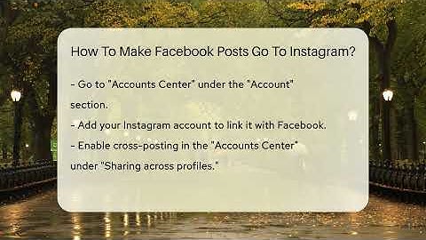 How To Make Facebook Posts Go To Instagram? - Everyday-Networking