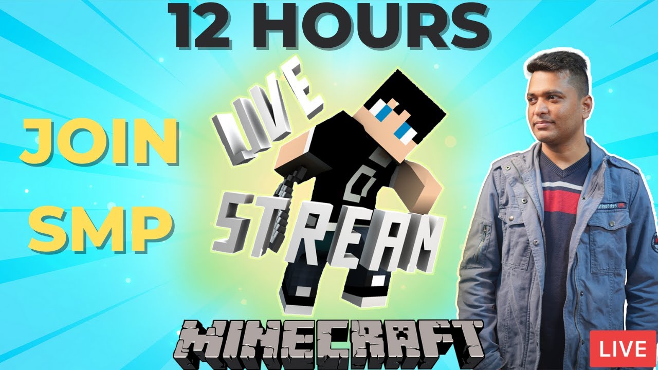 12 Hours Minecraft Live Road To 1.2k Subs 😱 JOIN SMP Java + MCPE ...