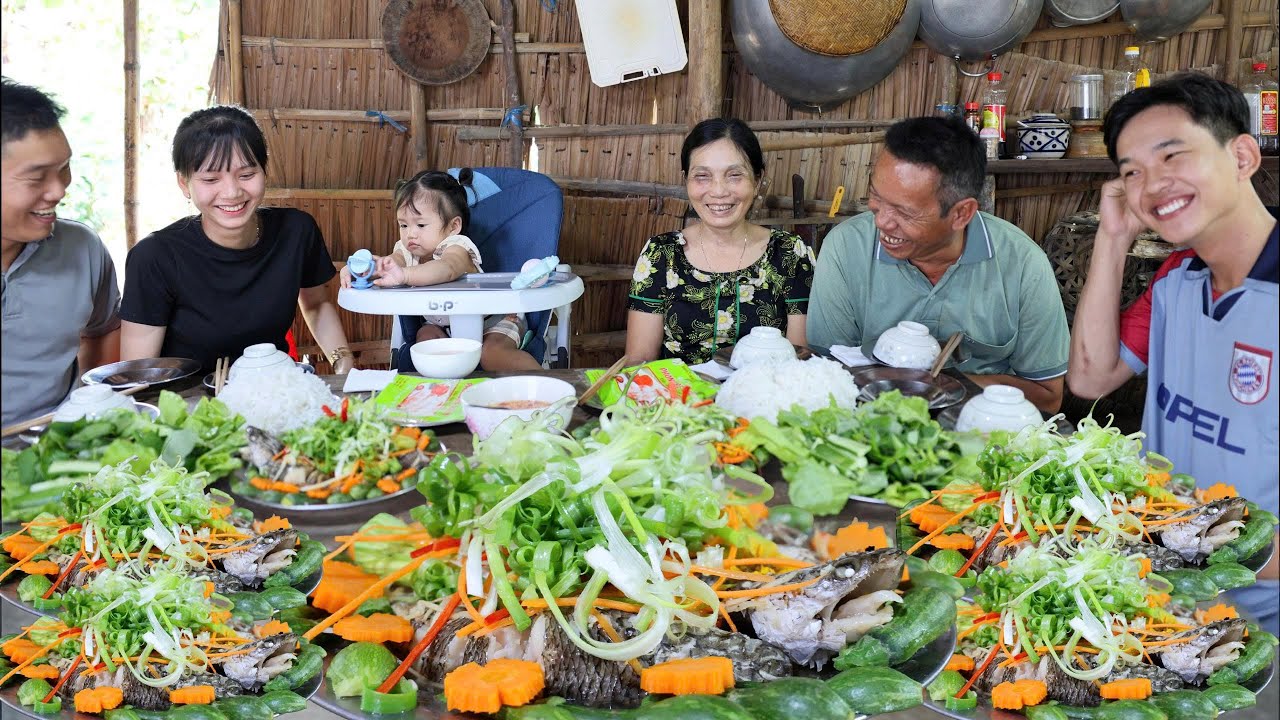 Đổ Dớn Trúng Đậm 7 Con Cá Lóc Đồng Đem Hấp Bia Cuốn Bánh Tráng Rau Sống Quá Ngon | KBMQ