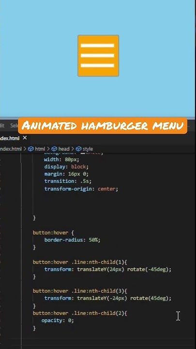 How to make animated hamburger menu icon html css only - YouTube