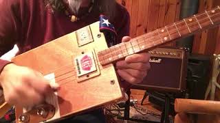 Video thumbnail of "Honky Tonk Women Rolling Stones  easy beginner lesson  on the 3 string Cigar Box Guitar"