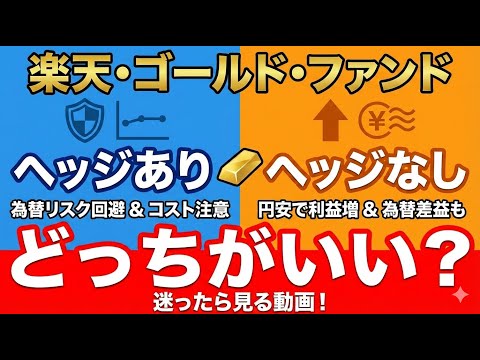 楽天・ゴールド・ファンド「ヘッジあり・なし」どっちがいい？迷ったら見る動画