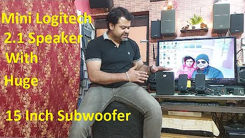 MINI Logitech 2.1 Speaker Connected With 15 inch Big Subwoofer // The technoboy