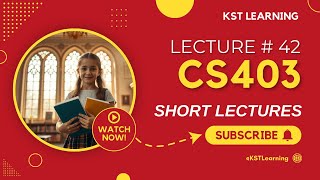 CS403 Short Lecture - 42 | VU Short Lecture | Data Base Management System in (Urdu / Hindi)