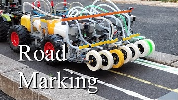 Road Marking Machine - Lego Technic 42054 Claas Xerion 5000 Trac VC