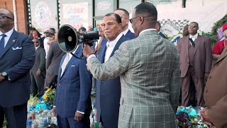 Minister Farrakhan Addressing the people at the Marathon Store memorial for Nipsey Hussle