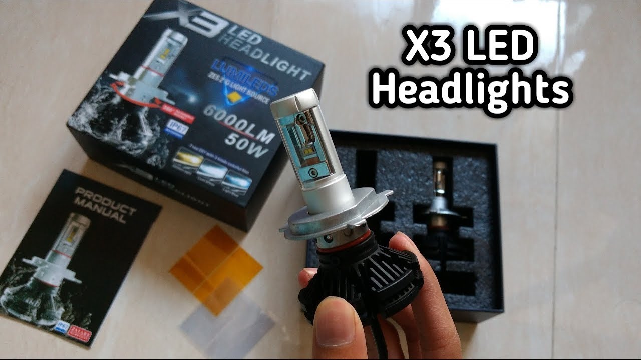 Budget Fanless LED Headlights Review | X3 LED Headlight 50W 6000LM - YouTube