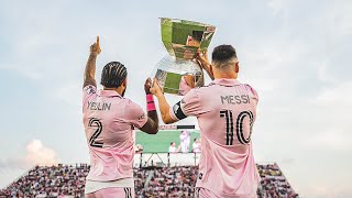 😍Messi & Yedlin Presenting Leagues Cup Trophy To Inter Miami Fans!