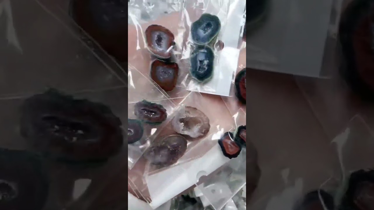 mini mexico agate geode pairs druzy crystals jewelry making stones