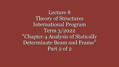 8 Theory of Structures Int Prog Ch 4 Analysis of Statically Determinate Beam and Frame Part 2 of 2
