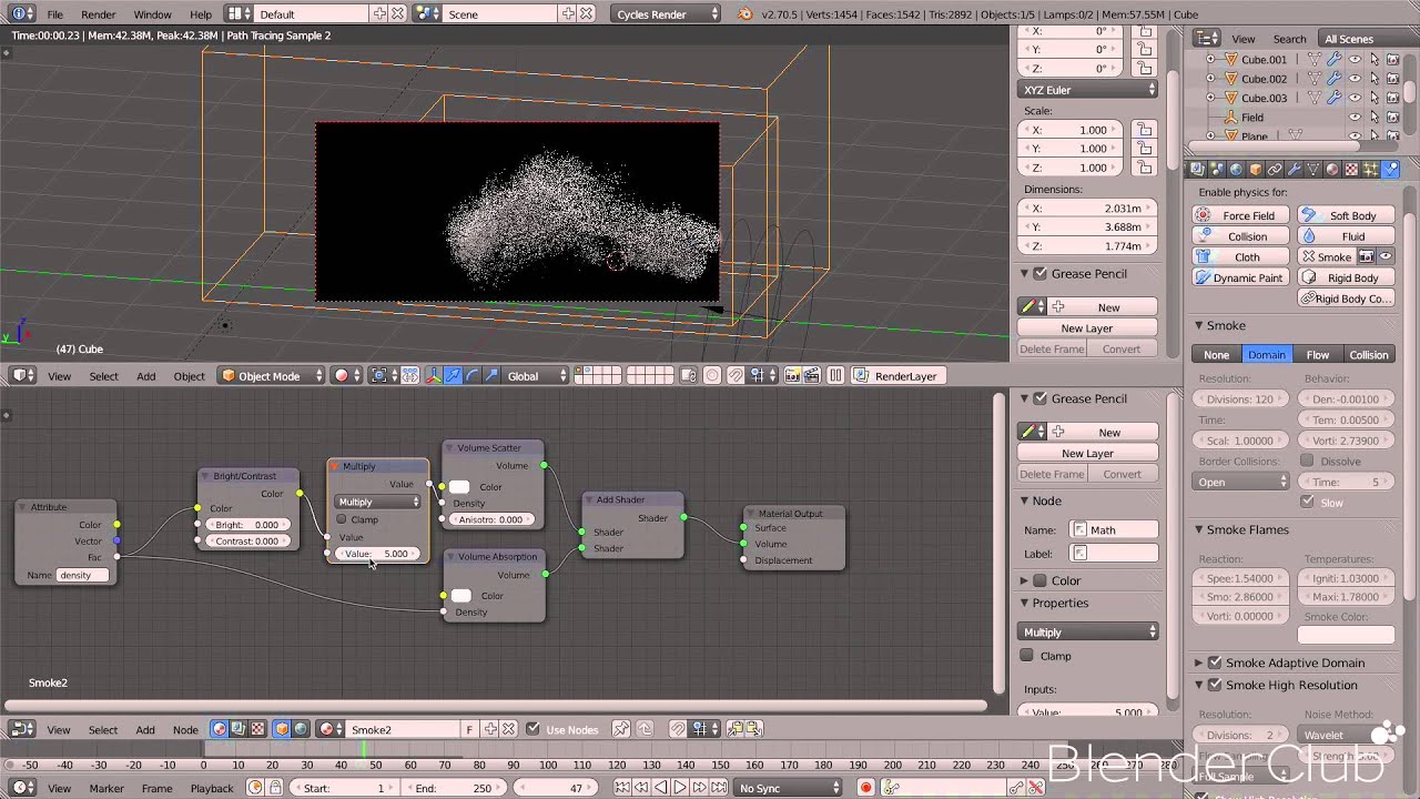Smoke in Cycles Blender 2.71 Tutorial Deutsch - YouTube