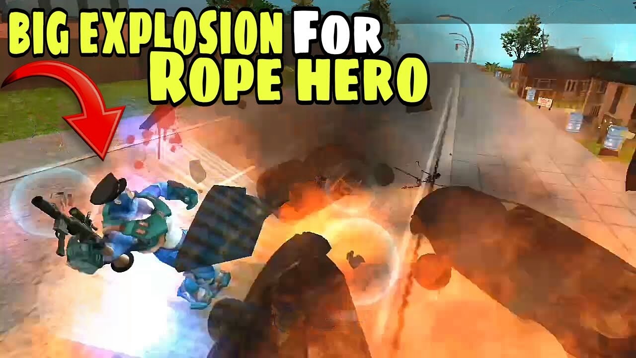 Rope hero vice town Arctica ke ghar par blast Rope hero vice town