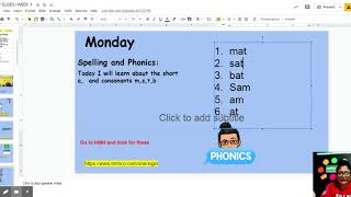 WEEK 1   DAY 1 Spelling and Phonics HMH introduction video