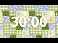 ​🧵 30 Min Silent Timer | Green Sewing Pattern Background | Tomatito Timer 🍅