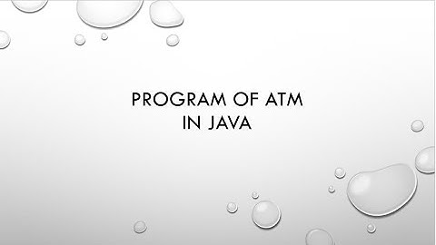 Program of ATM machine in java