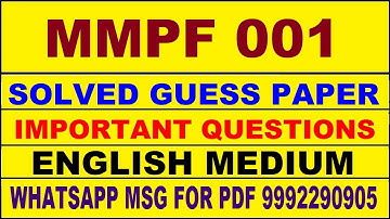 mmpf 001 guess paper in english | mmpf 001 important questions | mmpf 001 study material