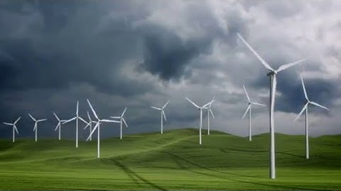 Wind Turbines. 3D Animation